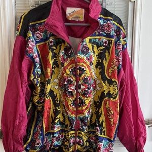 Vintage Resort Bay Windsuit Jacket Vibrant Multicolor Full Zip 80s Retro